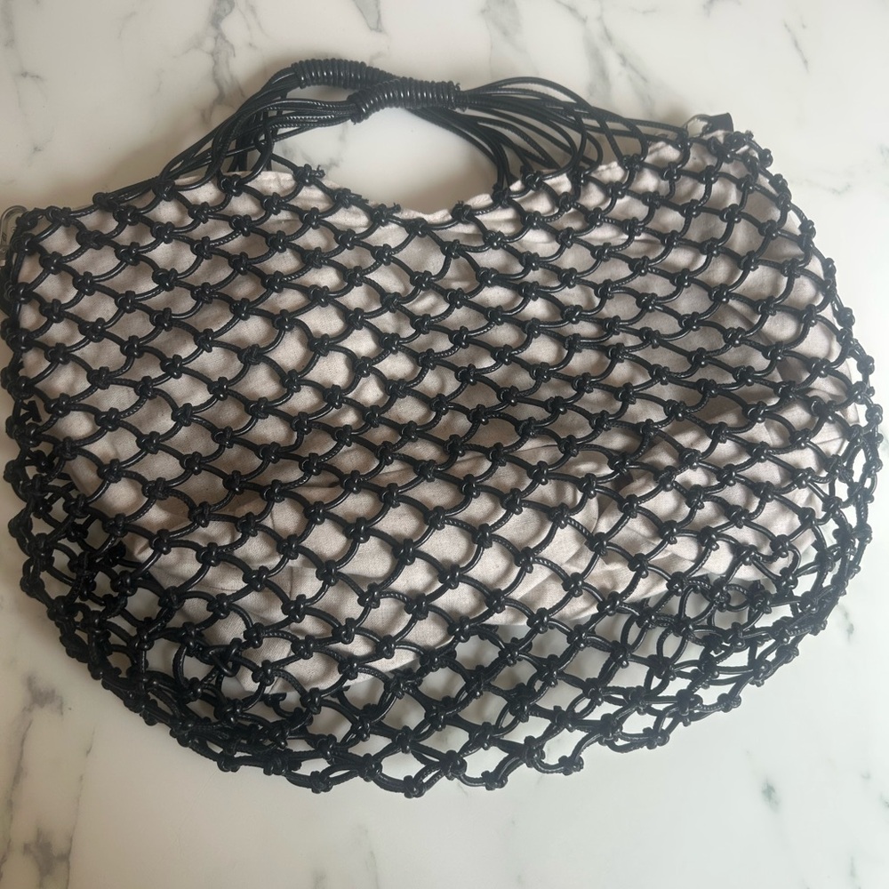 Zara Black Net Tote Bag